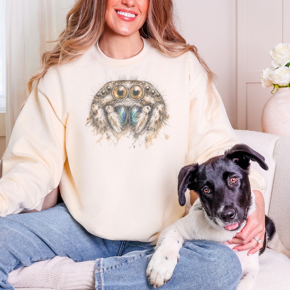 Jumping Spider Holding Your Gaze Sweatshirt